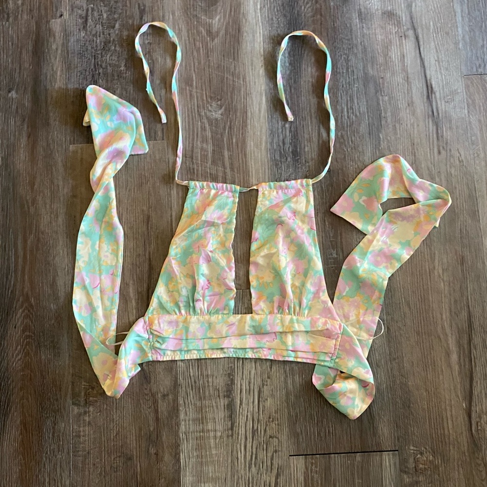 Satin tie top